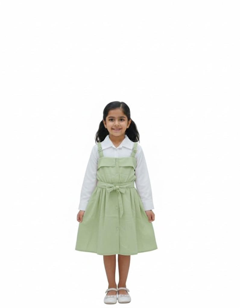 Pistachio stylish pinafore frockset