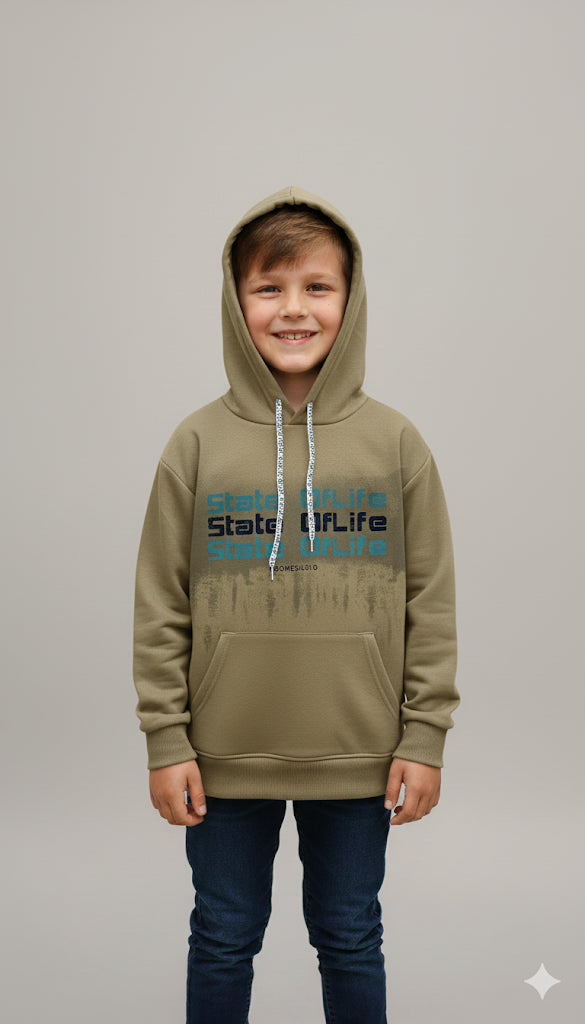 Khaki/brown soft & cozy graphic hoodie