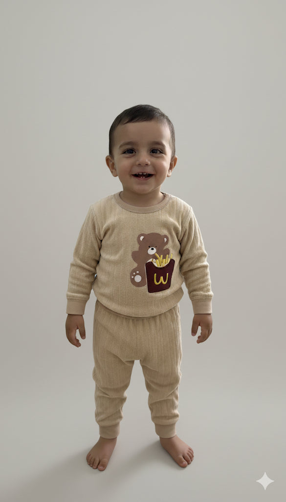 Tan/khaki snuggle velvet tracksuit