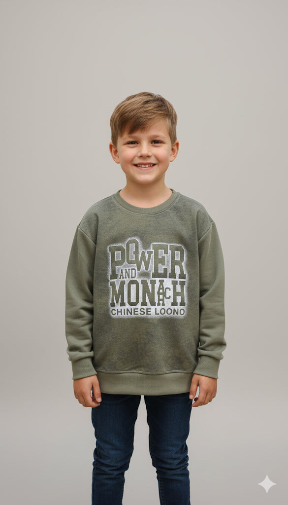 Olive green soft & cozy graphic sweatshirt