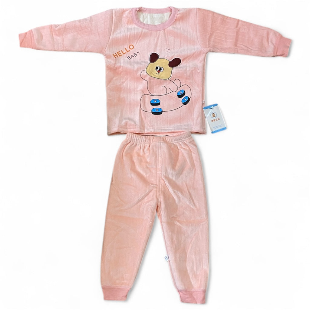 Pink hello baby velvet tracksuit